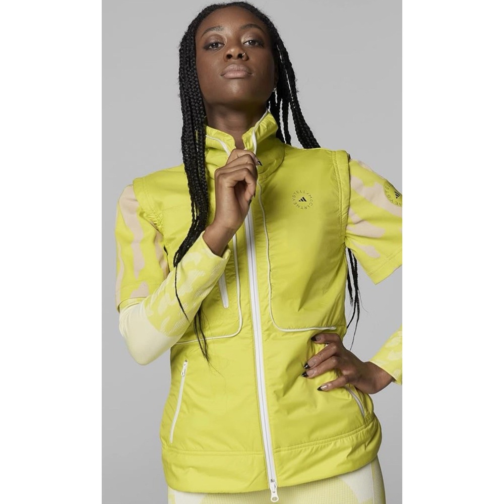 Adidas Stella McCartney ASCM Bright Yellow Vest Sleeveless Jacket LN Womens L